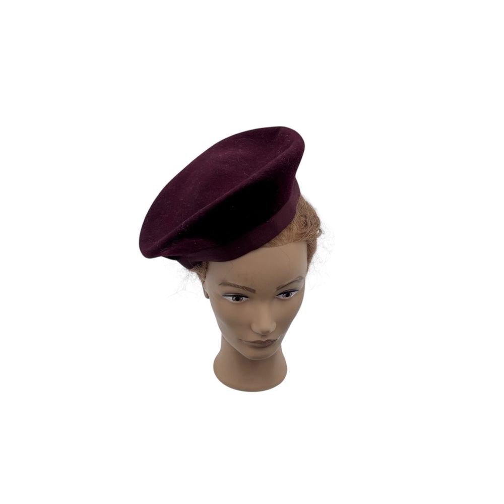 Peruvian Connection Burgundy Wool Structured Bere… - image 1